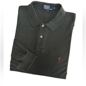Polo Ralph Lauren Long Sleeves Cotton Polo Sz XL Dark Grey